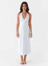 Heavy Hearted Midi Dress - Blue