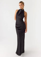 Back To Life Halter Maxi Dress - Black