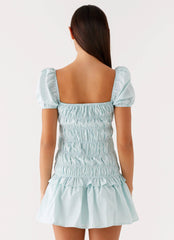 Yolene Mini Dress - Green Gingham