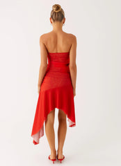 Think About It Midi Dress - Fire Red