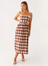 Shyanne Midi Dress - Chocolate Check