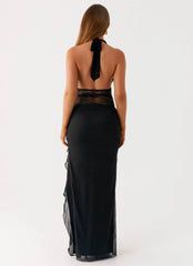 Wrenna Halter Neck Maxi Dress - Black