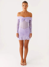 Tiff Long Sleeve Mini Dress - Lilac