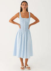 Wildflower Midi Dress - Blue