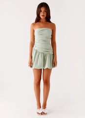 Floria Bubble Mini Dress - Sage