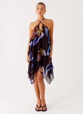 Verbena Midi Dress - Dark Floral