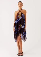 Verbena Midi Dress - Dark Floral