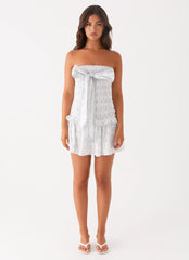 Izi Shirred Mini Dress - Sweet Daydream Print
