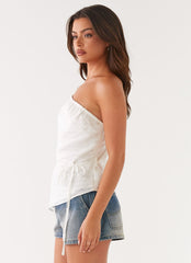 Joanne One Shouder Top - White