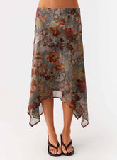 Rosewood Low Rise Midi Skirt - Vintage Blossom