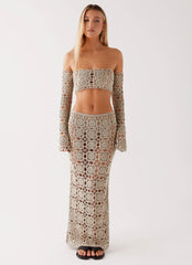 Sorrentino Crochet Long Sleeve Top - Sage