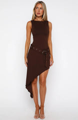 Worth My Time Midi Dress Chocolate