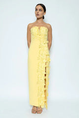 Éloise Floral Appliqué Column Maxi Dress