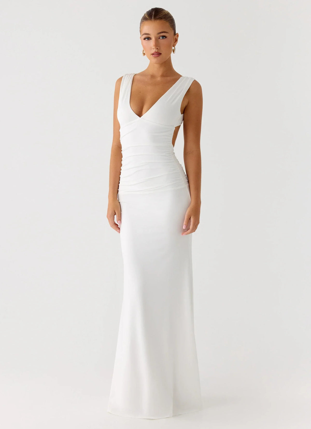 Cherry Sky Maxi Dress - White