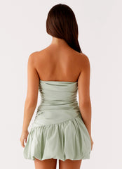 Floria Bubble Mini Dress - Sage