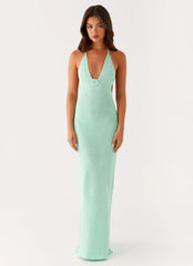 Tropez Knit Maxi Dress - Pastel Green