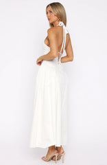 Tinsel Trouble Halter Midi Dress White