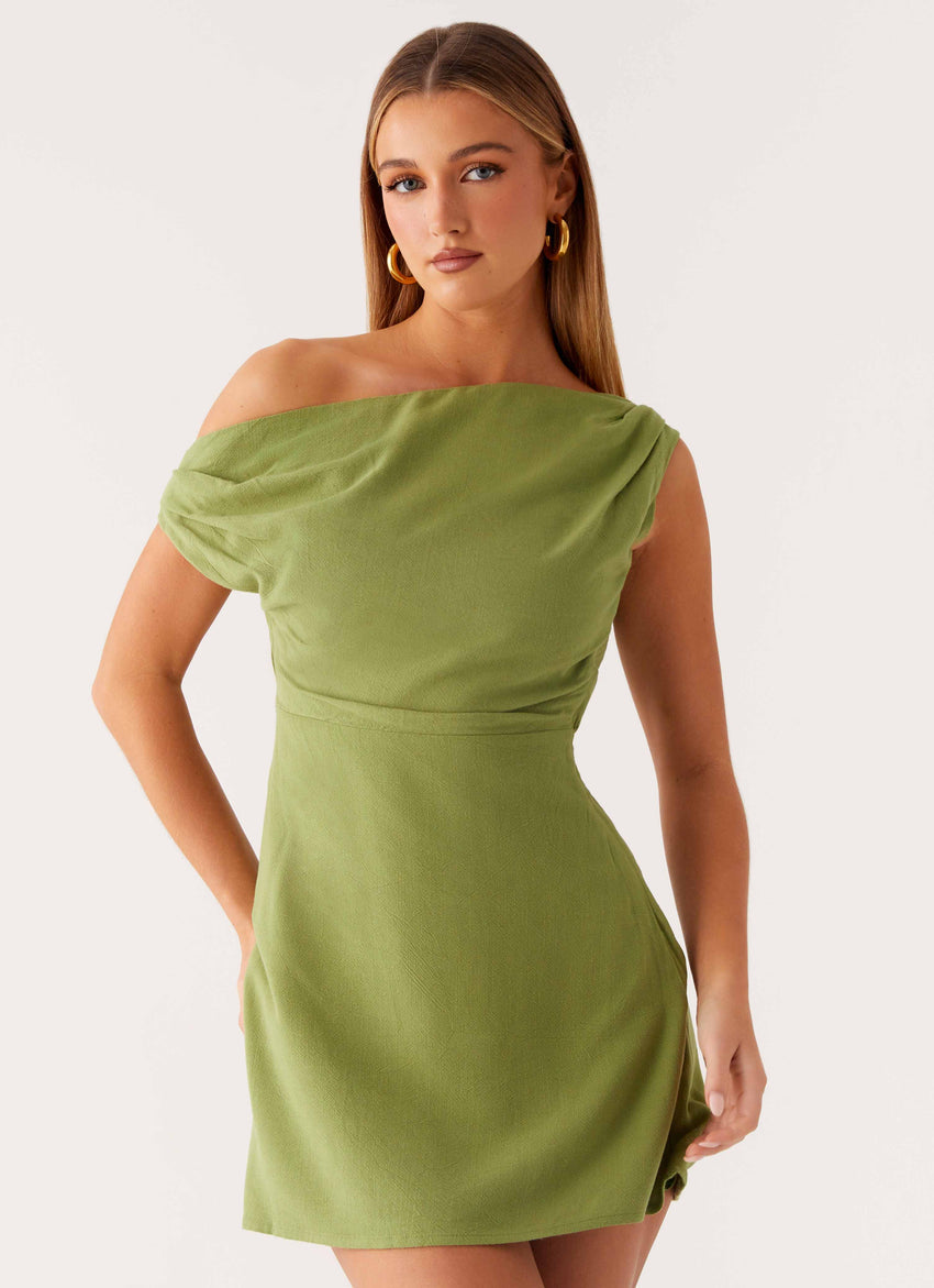 Lady Love Linen Mini Dress - Cactus