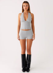 Roxy Halter Top - Grey
