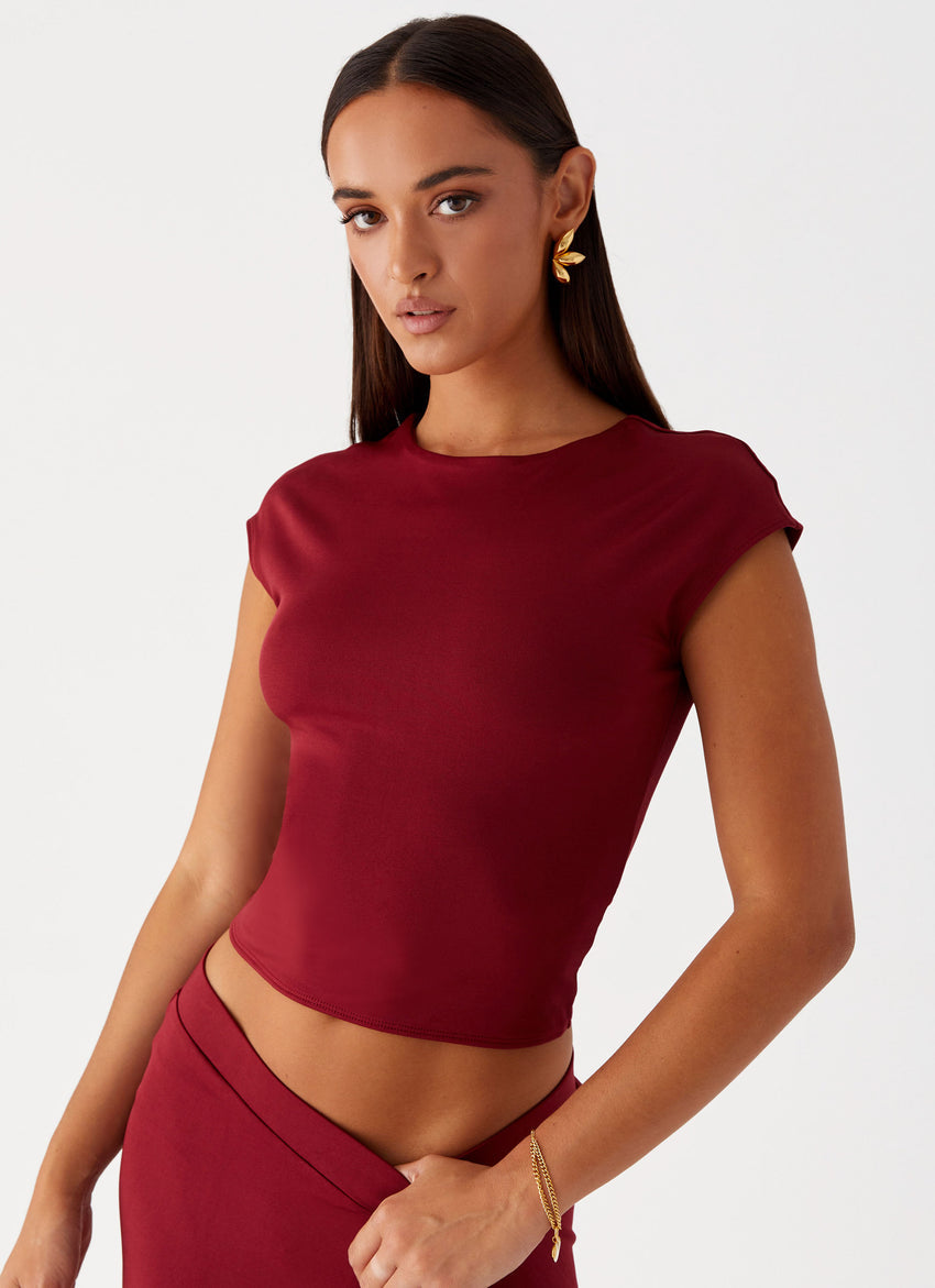 Shes A Lady Top - Red